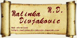 Malinka Divjaković vizit kartica